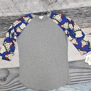 Lularoe Randy Uncle Sam Sleeve Print American Symbol Women's Size Small